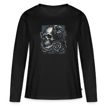 Gothic Memento Mori - Women's Premium Organic Long Sleeve Shirt - black - Front - Julia (174cm)