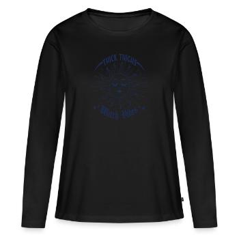 Halloween Sorcière Sorcières Cuisses Épaisses Sorcière Vibes - T-shirt manches longues Premium bio Femme - noir - Devant - Julia (174cm)