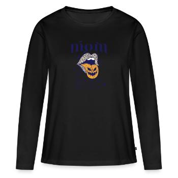 Halloween Maman Mères Humour Momster - T-shirt manches longues Premium bio Femme - noir - Devant - Julia (174cm)