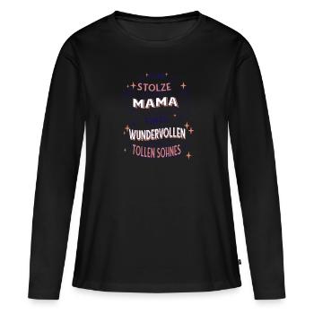 Mutter Tochter Geschenkidee Ich Bin Stolze Mama - Frauen Premium Bio Langarmshirt - Schwarz - Vorne - Julia (174cm)