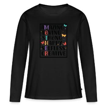 Muttertag Geschenkidee Mama Mütter - Frauen Premium Bio Langarmshirt - Schwarz - Vorne - Julia (174cm)