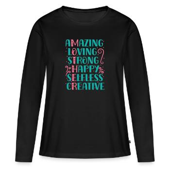 Muttertag Geschenkidee Mama Mütter - Frauen Premium Bio Langarmshirt - Schwarz - Vorne - Julia (174cm)