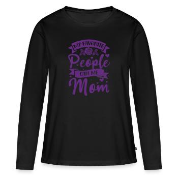 Muttertag Geschenkidee Mama Mütter - Frauen Premium Bio Langarmshirt - Schwarz - Vorne - Julia (174cm)