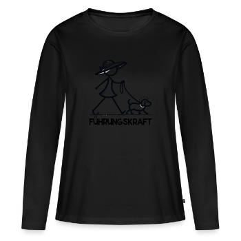 Führungskraft Hund Hundehalterin Geschenkidee - Frauen Premium Bio Langarmshirt - Schwarz - Vorne - Julia (174cm)