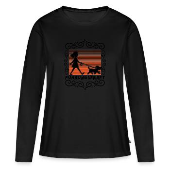 Hundehalterin Geschenkidee Führungskraft Hund Witz - Frauen Premium Bio Langarmshirt - Schwarz - Vorne - Julia (174cm)