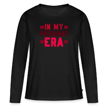 Schwangerschaft Schwanger Baby Familie Frauen - Frauen Premium Bio Langarmshirt - Schwarz - Vorne - Julia (174cm)