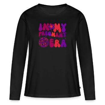 Schwangerschaft Schwanger Baby Familie Frauen - Frauen Premium Bio Langarmshirt - Schwarz - Vorne - Julia (174cm)