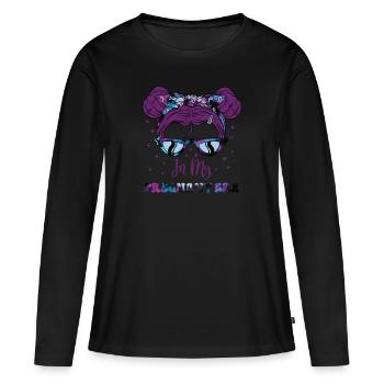 Schwangerschaft Schwanger Baby Familie Frauen - Frauen Premium Bio Langarmshirt - Schwarz - Vorne - Julia (174cm)