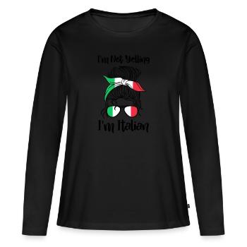 Italian Italian Gift Idea Humor - Women's Premium Organic Long Sleeve Shirt - black - Front - Julia (174cm)