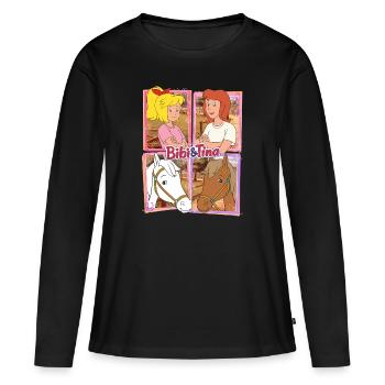 Bibi und Tina mit Amadeus und Sabrina - Frauen Premium Bio Langarmshirt - Schwarz - Vorne - Julia (174cm)