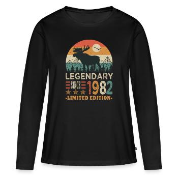 1982 legendäres Jubiläum geboren 1982 - Frauen Premium Bio Langarmshirt - Schwarz - Vorne - Julia (174cm)