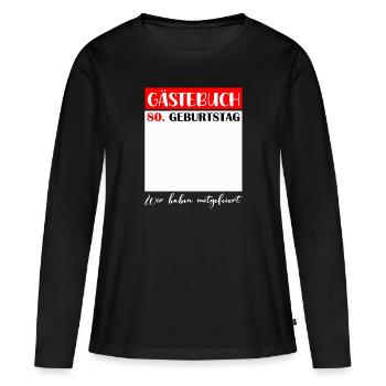 80th Birthday Women's 80th Anniversary Men's Gift - Women's Premium Organic Long Sleeve Shirt - black - Front - Julia (174cm)