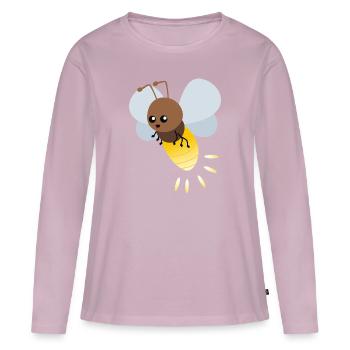 Dessin animé mignon luciole - T-shirt manches longues Premium bio Femme - rose poudré - Devant - Julia (174cm)
