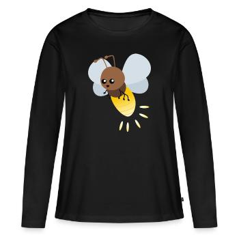 Cute firefly cartoon - Women's Premium Organic Long Sleeve Shirt - black - Front - Julia (174cm)