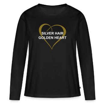 Silver Hair Golden Heart - Women's Premium Organic Long Sleeve Shirt - black - Front - Julia (174cm)