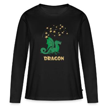 Dragon - Frauen Premium Bio Langarmshirt - Schwarz - Vorne - Julia (174cm)
