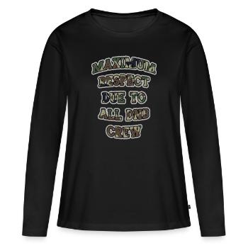 DNB Piratenradio Junglist Maximaler Respekt - Frauen Premium Bio Langarmshirt - Schwarz - Vorne - Julia (174cm)