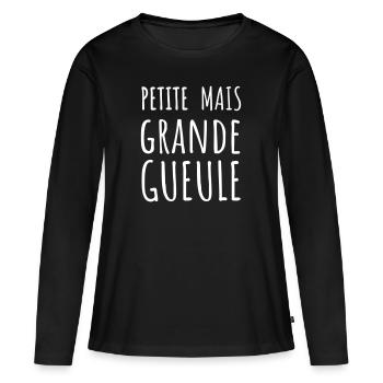 Femme petite Humour - T-shirt manches longues Premium bio Femme - noir - Devant - Julia (174cm)