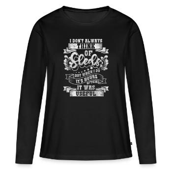 Rodeln Schnee Winterurlaub - Frauen Premium Bio Langarmshirt - Schwarz - Vorne - Julia (174cm)