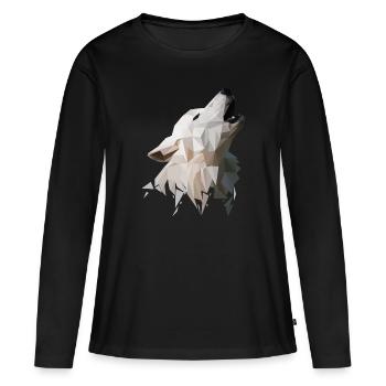 Wolf Polygon Modern - Women's Premium Organic Long Sleeve Shirt - black - Front - Julia (174cm)