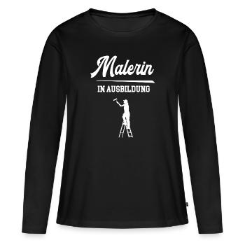 Ausbildung Malerin Azubine Malerei Lehrling Azubi - Frauen Premium Bio Langarmshirt - Schwarz - Vorne - Julia (174cm)
