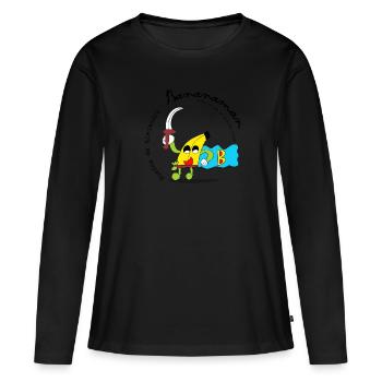 Bananaman - T-shirt manches longues Premium bio Femme - noir - Devant - Julia (174cm)