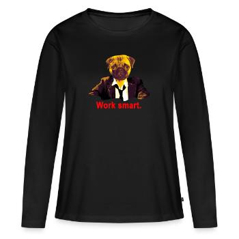 work smart carlin - T-shirt manches longues Premium bio Femme - noir - Devant - Julia (174cm)