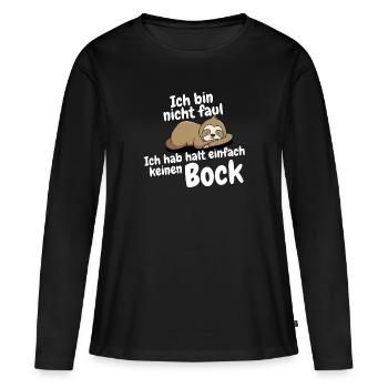 kein bock - Frauen Premium Bio Langarmshirt - Schwarz - Vorne - Julia (174cm)