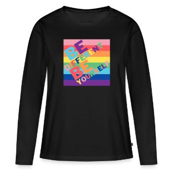 Be different - Women's Premium Organic Long Sleeve Shirt - black - Front - Julia (174cm)