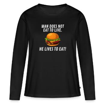 Manger - T-shirt manches longues Premium bio Femme - noir - Devant - Julia (174cm)