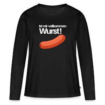 ist mir wurst - Frauen Premium Bio Langarmshirt - Schwarz - Vorne - Julia (174cm)