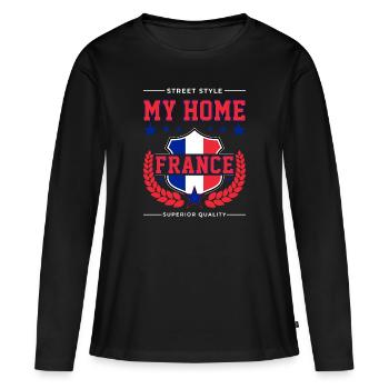 My Home France - Women's Premium Organic Long Sleeve Shirt - black - Front - Julia (174cm)