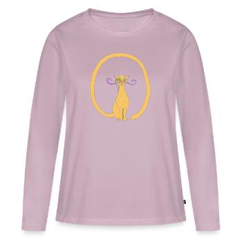 Salvador, die Katze mit einem langen Schwanz - Frauen Premium Bio Langarmshirt - Altrosa - Vorne - Julia (174cm)