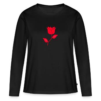 Rose Rose - T-shirt manches longues Premium bio Femme - noir - Devant - Julia (174cm)