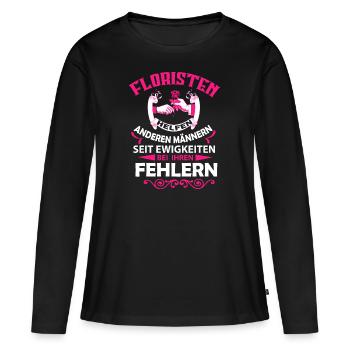 Floristen Helfen - Frauen Premium Bio Langarmshirt - Schwarz - Vorne - Julia (174cm)