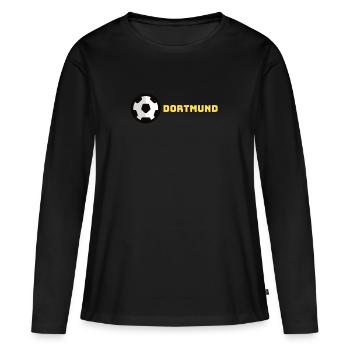 Dortmund - Frauen Premium Bio Langarmshirt - Schwarz - Vorne - Julia (174cm)