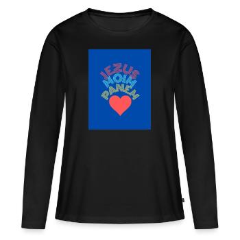 Jésus - T-shirt manches longues Premium bio Femme - noir - Devant - Julia (174cm)