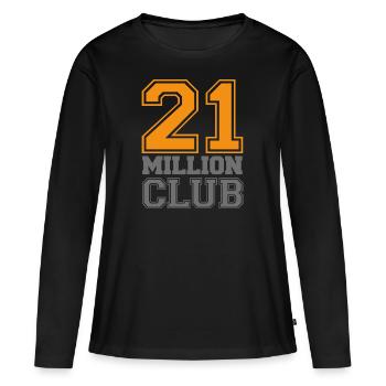 21 millions de clubs - T-shirt manches longues Premium bio Femme - noir - Devant - Julia (174cm)