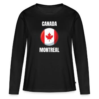 Montreal Canada Gift Idea - Women's Premium Organic Long Sleeve Shirt - black - Front - Julia (174cm)