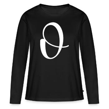 Calligraphy, initial O - Women's Premium Organic Long Sleeve Shirt - black - Front - Julia (174cm)