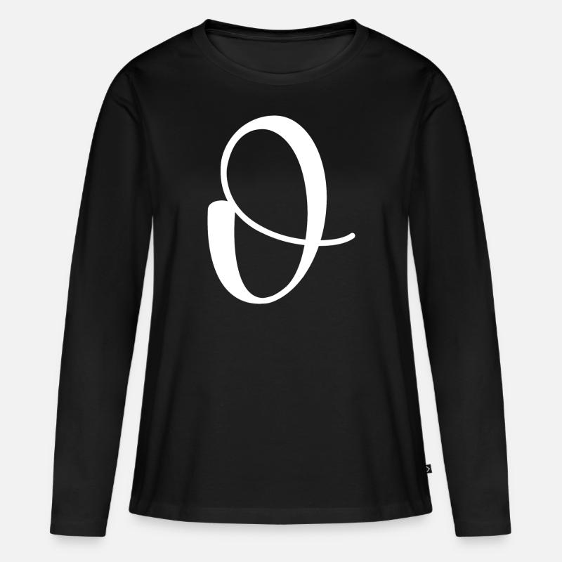 Kalligraphie, Initiale O - Frauen Premium Bio Langarmshirt - Schwarz