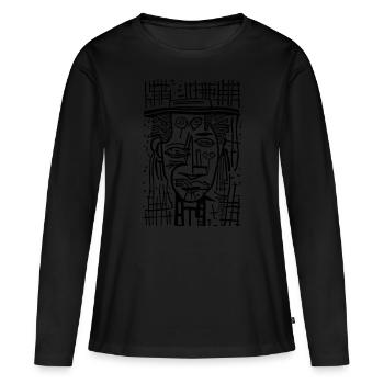 Visuel Art LOVE - T-shirt manches longues Premium bio Femme - noir - Devant - Julia (174cm)