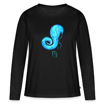 Vierge - T-shirt manches longues Premium bio Femme - noir - Devant - Julia (174cm)