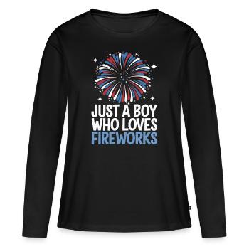 Pyrotechnie Feux d’artifice Pyrotechnie - T-shirt manches longues Premium bio Femme - noir - Devant - Julia (174cm)