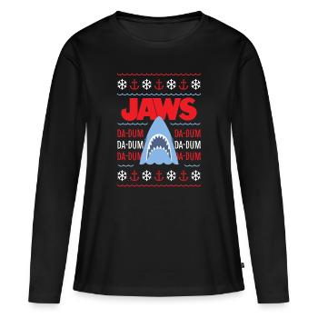 Jaws Distressed Da-Dum Da-Dum - Women's Premium Organic Long Sleeve Shirt - black - Front - Julia (174cm)