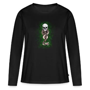 Marque sombre - T-shirt manches longues Premium bio Femme - noir - Devant - Julia (174cm)