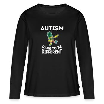 Autisme Asperger Acceptation monde Autisme jour - T-shirt manches longues Premium bio Femme - noir - Devant - Julia (174cm)