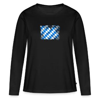 Bavière Bavaria - T-shirt manches longues Premium bio Femme - noir - Devant - Julia (174cm)