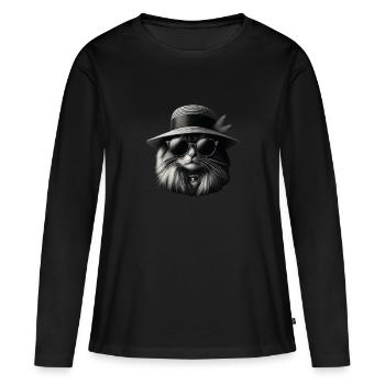 Cat is a pet for cat lovers - Women's Premium Organic Long Sleeve Shirt - black - Front - Julia (174cm)