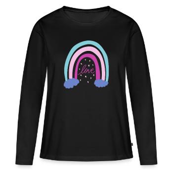Love Rainbow - Women's Premium Organic Long Sleeve Shirt - black - Front - Julia (174cm)